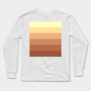 Stripes - Gradient - Dark to Light brown yellow Long Sleeve T-Shirt